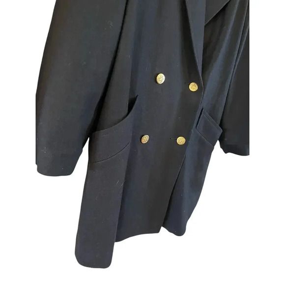 VTG Forecaster Of Boston Women’s 100% Wool Double Breasted Coat Black Size 8 - Picture 3 of 11